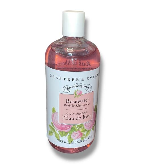 Crabtree & Evelyn Rosewater Bath & Shower Gel 16.9 oz Large 500mL Pink Dent - Picture 11 of 12